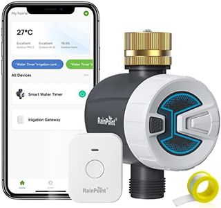 RAINPOINT WiFi Sprinkler Timer Water Timer, Brass Inlet Smart Hose Faucet Timer, Automatic Irrigation System Controller for Yard Watering, APP Control via 2.4Ghz WiFi and Bluetooth (V2, 2024 Release)