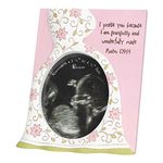 Girl Fearfully Wonderfully Made Psalm 139:14 Resin Stone 7.5 x 6 Resin Sonogram Photo Frame