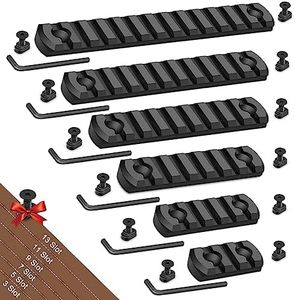 Bontok Single Picatinny Aluminum Accessory Rail Set for Mlock 3 5 7 9 11 13 Slots with 13 T-Nuts & Screws, 6 Allen Wrench-Rounded Corner