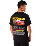 INDIE APES Men Lightning Mcqueen Printed Round Neck Half Sleeve Regular Fit T-Shirt (Medium) Black