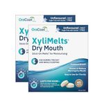 XyliMelts Dry Mouth Relief Discs Unflavoured (80 Count) – Xylitol Oral Adhesive Tablets for Overnight Dry Mouth Relief, Long-Lasting Moisture & Saliva Support Day or Night
