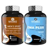 Naturyz Men's Sport Advanced Daily Immunity Supplement Specialized Multivitamin Tablets & Triple Strength ZMA Plus Muscle Strength Nightime Recovery Support with Magnesium Tribulus Zinc Ashwagandha