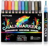 Simpleoa Chalk Markers Fine Tip - 1mm Erasable Chalkboard Markers - Liquid Chalk Markers work on Glass, Window, Mirror, Labels, LED Board Non-toxic (1mm)