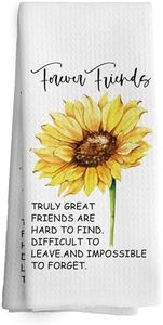 TAEDIN Friends Forever Kitchen Towels Dish Towel 16x24 Inches, Flowers Friendship Gifts for Women Men, Inspirational Friendship Decorative Absorbent Dishcloths Tea Towels for Kitchen Decor