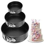 Springform Pan Set 3Pcs: 4"/7"/9"Non-Stick Cheesecake Pan, Leakproof Round Cake Pan Removable Bottom Quick Release Latch Moulds for Birthday Cake