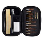 Rifle & Handgun Cleaning Kit .22.30.243.280.40.45.357/9mm/.380 Multi-Caliber Bore Brushes Brass Jags by BOOSTEADY