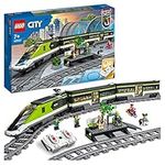 LEGO 60337 City Express Passenger Train Set, Remote Controlled Toy, Gifts for Kids, Boys & Girls with Working Headlights, 2 Coaches and 24 Track Pieces, Plus 6 Minifigures