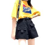 DNEXT Faulous Fashionista D Pocket Black Cargo Cotton Short for Women and Girls (26)