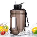 FORWEWAY 2.2l Water Bottle with Straw Gym Jug BPA-Free Leak Proof Reusable Large Durable 2.2 Litre Half Gallon Water Bottle with Handle Portable for Sports Cycling Running Work