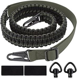 VVAAGG 2 Point QD Sling Adjustable 550 Paracord Sling with Metal Hook and QD Sling Swivels for Hunting (Black&Green)