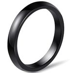 3mm Classical Plain Ceramic Wedding Promise Statement Anniversary Stackable Band Ring, Ceramic, Cubic Zirconia
