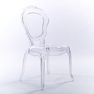 2xhome Belle Transparent Vanity Mid Century Ghost Chair, Clear