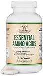 Essential Amino Acids - 1 Gram Per Serving Powder Blend of All 9 Essential Aminos (EAA) and All Branched-Chain Aminos (BCAAs) (Leucine, Isoleucine, Valine) 225 Capsules, Gluten Free by Double Wood