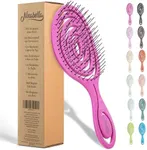 Ninabella Detangling Hair Brush for Women, Men & Children - Does not Pull on Hair - Recycled Hair Straightening Brushes for Straight, Curly & Wet Hair - Vented Wet Brush - Unique Spiral Hairbrush