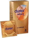 Durex Nude XL Extra Thin and Extra Large Condoms - 8 Condoms