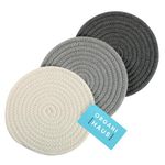 OrganiHaus Pot Holders for Kitchen, 3-Pack of Trivets for Hot Dishes, Gray Potholders for Hot Pads for Kitchen, Round Mats for Hot Pots, Counter Mat & Potholders for Kitchen, Trivets for Hot Pots