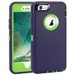 iPhone 6 Plus/6S Plus Case, Maxcury Heavy Duty Shockproof Series Case for iPhone 6 Plus/6S Plus (5.5")-V2 with Built-in Screen Protector Compatible with All US Carriers (Navy/Lime)