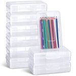 24 Pack Clear Pencil Box Bulk Art Supply Organizer Plastic Hobby Art Craft Case Art Storage Box Small Storage Containers for Pencil, Ribbons, Beads, Yarn, and Ornaments, Stackable (Transparent)