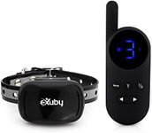 eXuby - Tiny Shock Collar for Small Dogs 5-15lbs - Smallest Collar on The Market - Sound, Vibration, & Shock - 9 Intensity Levels - Pocket-Size Remote - Long Battery Life - Water-Resistant - Black