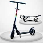 Wembley Kick Scooter for Kids & Adults, 2 Wheel Foldable Kids Scooter with 3 Height Adjustable, Stand, Brake & PU Wheels | Runner Skate Scooter for Adults Kids 8+ Years Boys Girls (Black)