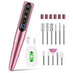 NAILGIRLS Nail Drill Rechargeable Cordless Nail Drill Machine, Portable Electric Nail Drill 35000RPM Professional Electric Nail File for Acrylic Gel Nails, Efile Manicure Pedicure Polishing, Pink