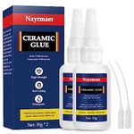 Ceramic Glue, 60g Porcelain Glue Repair, Super Glue for Pottery, Ceramic, Porcelain, Glass, Plastic, Metal, Rubber and DIY Craft