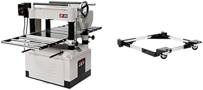 JET 20-Inch Planer, 4 High-Speed Steel Knives, Mobile Base, 3 HP, 230V 1Ph (JWP-208-1) + Mobile Base (708119)