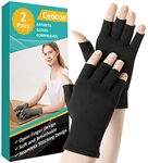 2 Pairs Arthritis Gloves Fingerless Compression Gloves for Relieve Rheumatoid Arthritis, Osteoarthritis, Carpal Tunnel, Joint Pain for Women and Men to Daily Work (Black, Large)