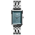 MVMT Signature Square Watches for Women - Premium Minimalist Women’s Watch - Analog, Stainless Steel, 5 ATM/50 Meters Water Resistance - Interchangeable Band - 24mm, Skylar Blue, 24 MM, Signature