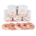 Homode Cedar Blocks for Clothes Storage, Natural Aromatic Cedar Rings and Cedar Sachets for Closets and Drawers, Pack of 10