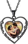 Customized Black Heart Photo Neckla