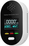 1 Pack Carbon Monoxide Detectors 3-in-1, Plug in CO Detector with Temperature & Humidity Display, CO Monitor Alarm with Clear LCD Display & Sound Warning for Home, Hotel, Car and Living Area