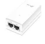 TP-Link POE Injector Pci_Express_X16 Ethernet Desktop, Laptop | POE Adapter 24V DC Passive POE | Giga Bit Ports | Upto 100 Meters (325 Feet) | Wall Mountable Design | Plug And Play (TL-POE2412G,White)