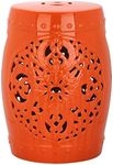 Safavieh Flora Glazed Ceramic Decorative Garden Stool, Orange (ACS4527D)