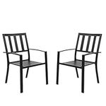 PHI VILLA 2 Pcs Patio Metal Dining 