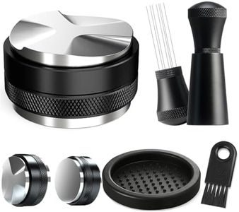 Espresso Accessories Kit 51mm Tamper: 51mm Espresso Tamper and Coffee Distributor, Espresso Tamper Kit Barista Tools with WDT Tool Tamping Mat Brush | Dual Head Espresso Leveler for 51mm Portafilter