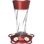 More Birds Hummingbird Feeder with 5 Feeding Stations, Classic Hummingbird Feeder with Tapered Glass Bottle, 11-Ounce Hummingbird Nectar Capacity