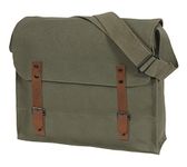 Rothco Canvas Medic Bag Crossbody Shoulder Bag with Leather Closing Straps, Olive Drab, One Size, Canvas Bag