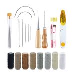 29 Pcs Leather Craft Hand Stitching Sewing Tools Kit Leather Hand Sewing Needles Canvas Thread and Needles for DIY Crafts and Leather Repair (29 Pcs)