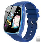 4G Kids Smartwatch Phone - Smart Cell Phone Watch for Boys Girls Ages 4-12 with Call, SOS, School Mode, Games, Camera, Alarm, Video, Music, Pedometer Children's Watch (Includes SIM Card) (Navy Blue)