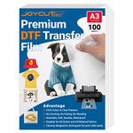 JOYCUT DTF Transfer Film - A3（11.7"×16.5"）100 Sheets Double-Sided Matte Finish, DTF Film for Sublimation and DTF Inkjet Printer, Direct to Film Transfer Paper for T-Shirts, JC A3 100PCS