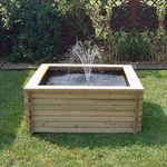 Square Raised Garden Pool 60 Gallon with Liner Fish Pond Tank Water Feature