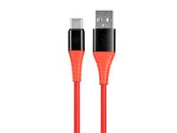 Monoprice Nylon Braided USB C to USB A 2.0 Cable - 6 Feet - Red | Type C, Durable, Fast Charge for Samsung Galaxy S10/ Note 8, LG V20 and - AtlasFlex Series