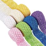 BENECREAT 15 Yards 1.5" Wide Elastic Crochet Headband 7-Color Ribbon Crochet Stretch Trim for Hair Accessories and Tutus Dresses, 2.18 Yards per Roll