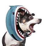 Choola Pet Inflatable Dog Cone Collar (Large) for After Surgery Care Bundled with Shark Toy, Pump, and Extra Tube