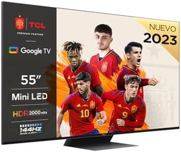 TCL 55C841, 55" Mini LED TV, QLED 144Hz Panel, 4K Ultra HD, Google TV (Dolby Vision & Atmos, Onkyo 2.1 Audio, Hands-Free Voice Control)
