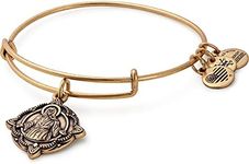 Alex and Ani Divine Guides Expandable Bangle Bracelet for Women, Jesus Engraved Charm, Rafaelian Finish, 2 to 3.5 in, Expandable, Sterling Silver, no Gemstone