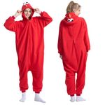 ZEALOVE Animal Onesie Costume Adult Onesie Animal Pajamas Halloween Cosplay Costumes Party Red Zipper Large