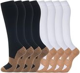 fenglaoda 8 Pairs Compression Socks for Men & Women 20-30 mmHg Knee High Nurse Pregnant Running Medical and Travel Athletic