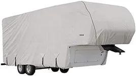 Eevelle Goldline Fifth 5th Wheel Trailer Cover - RV Cover - Waterproof, Heavy Duty, UV Protection, Anti Rot - Tan - Gray